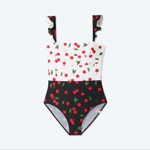 NWT Summersalt ruffle oasis Cherry Print One-Piece Swimsuit size 2